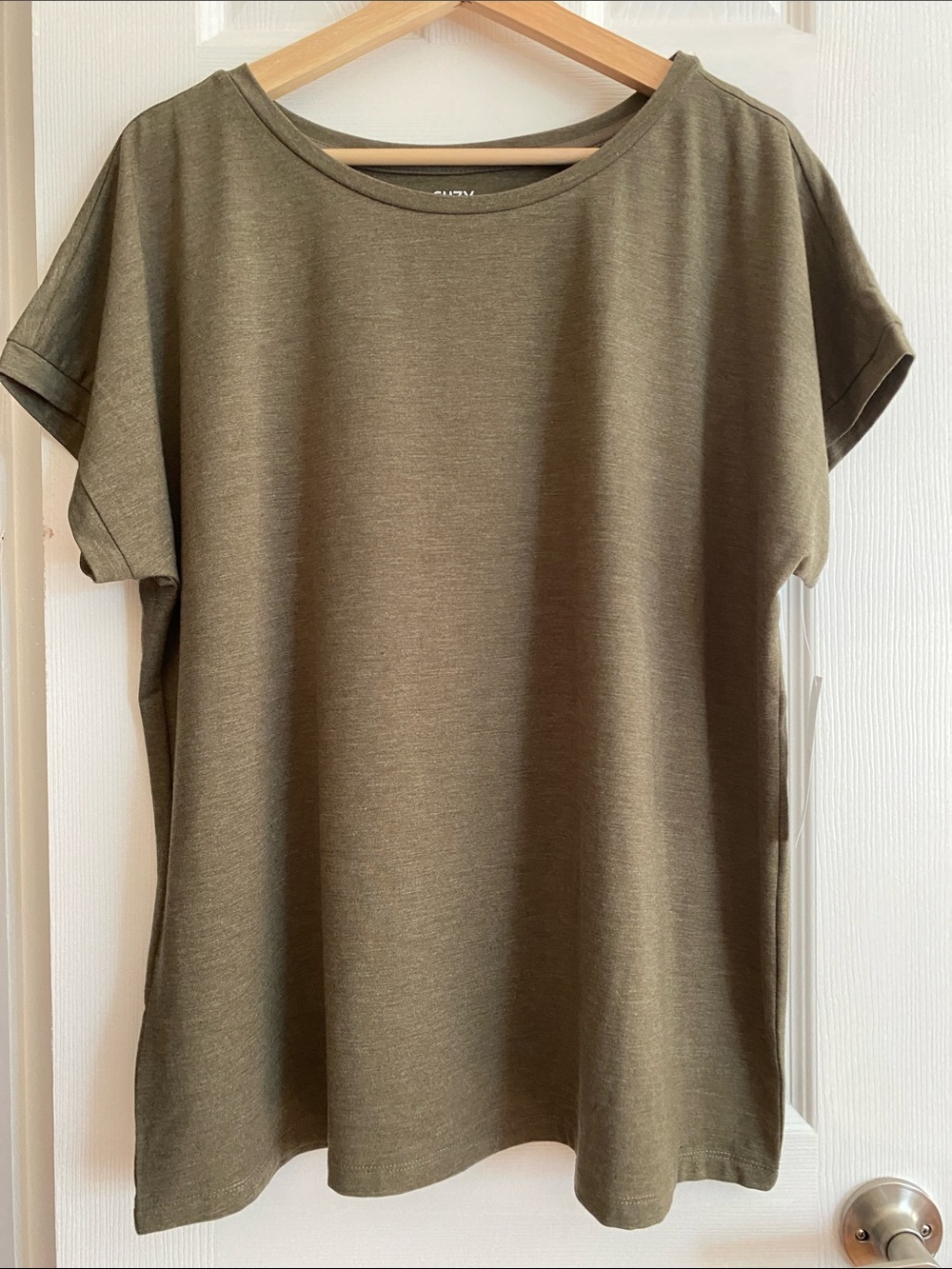 Suzy Shier Olive Green Short-Sleeve Tee